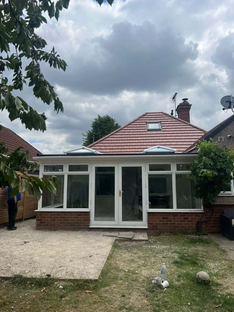 This is a photo of a hipped roof on a bungalow that has just had roof repairs carried out. Works carried out by Horndean Roofing Repairs